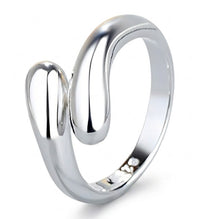 Premium Adjustable Open Ring for Women, Smooth Double Teardrop Bypass Band 1874