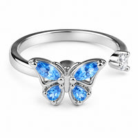 Butterfly Spinner Ring Adjustable Open Band Spinning Rotating Fidget Ring 1549
