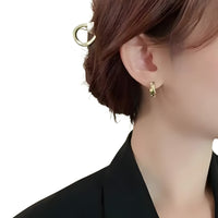 Vintage Gold Irregular Hammered Chunky Earrings Women Minimalist Geometric 547
